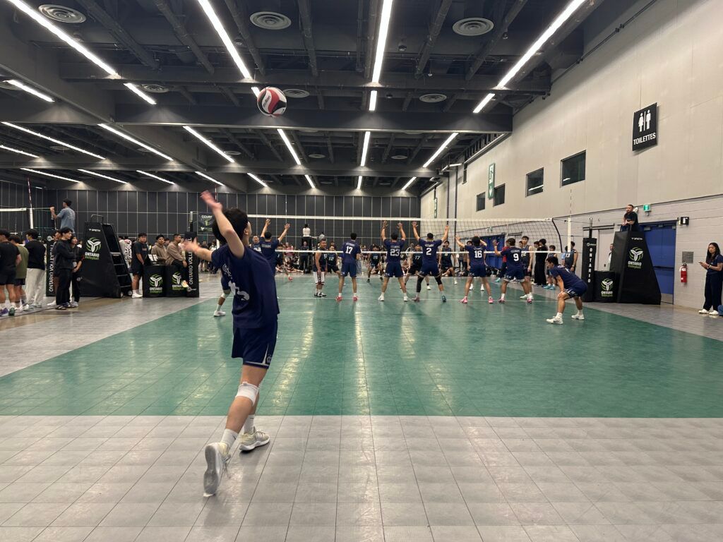 Volleyball players compete at Palais des Congres during the 81st NACIVT in Montreal