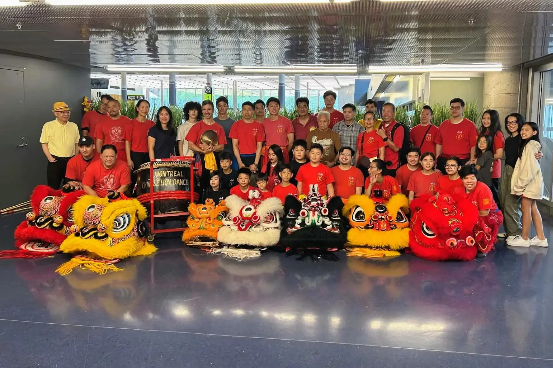 Montreal Chan Lion Dance Club and Montreal Chinese Lion Dance Club group photo at NACIVT 2026